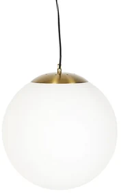 Lampă suspendată inteligentă scandinavă aurie cu sticlă opal 40cm incl. WiFi A60 - Ball 40