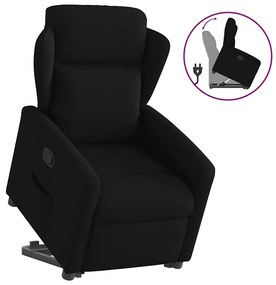 vidaXL Fotoliu rabatabil cu ridicare pe verticală, negru, textil