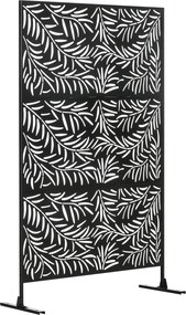 Outsunny Paravan Exterior cu 2 Picioare din Oțel, pentru Exterior și Grădină, 122x45x198 cm, Negru | Aosom Romania