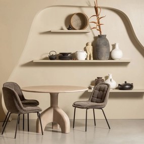 Scaune de dining gri 2 buc. din catifea Crate – WOOOD