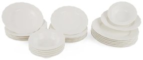 Set de veselă, 24 piese, alb/porțelan