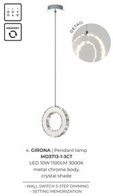 Lustra LED suspendata design modern Girona crom