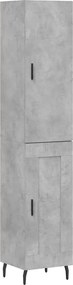 vidaXL Dulap înalt, gri beton, 34,5x34x180 cm, lemn prelucrat