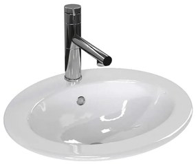 Lavoar incastrat Rea Magari oval finisaj alb lucios 50 cm