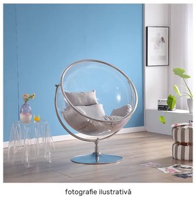 Fotoliu Rotativ cu Pernă BUBBLE NEW TIP 2 Transparent/Auriu