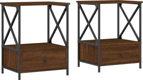 vidaXL Noptiere, 2 buc., stejar maro, 50x41x65 cm, lemn compozit