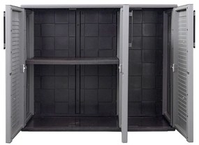 Dulap de depozitare pentru gradina, gri negru, 102x37x84 cm, PP