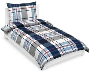 Bellatex Lenjerie de pat din bumbac Kostkaalbastru, gri, 140 x 200 cm, 70 x 90 cm