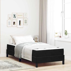 vidaXL Pat boxspring cu saltea cu saltea Negru 80 x 200 cm Catifea