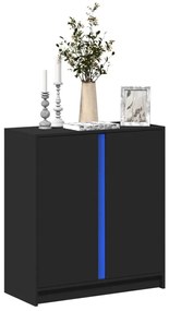 vidaXL Dulap cu LED, negru, 77x34x85 cm, lemn prelucrat