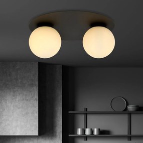Plafoniera cu 2 surse de iluminat design modern Solar negru