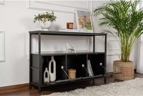 Masă consolă neagră cu aspect mat 29,5x120 cm Solace – Kalune Design