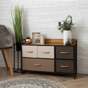 Comoda cu sertare din material textil HAZEL TIP 4,maro, S