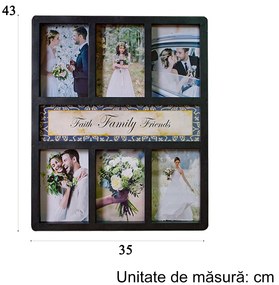 Rama foto, 6 poze, Naimeed D4566N, Negru