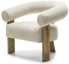 Fotoliu design crem KOKEI, stejar