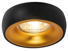 Spot de design îngropat negru cu interior auriu - Mooning