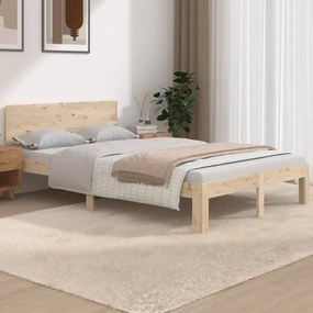 833103 vidaXL Cadru de pat 120x190 cm, mic, dublu, lemn masiv de pin