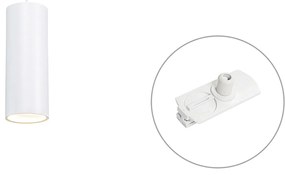 Lampă suspendată de design albă, incl. adaptor de șină monofazat - Iconic Tubo