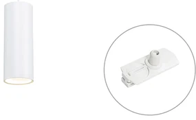 Lampă suspendată de design albă, incl. adaptor de șină monofazat - Iconic Tubo