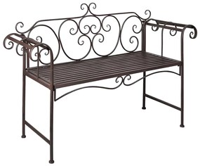 vidaXL Bancă de grădină, maro învechit, 132 cm, oțel