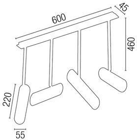 Lustra moderna cu 4 spoturi directionabile Link II 29879