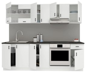 Set Bucatarie Karo V15, Alb, Blat Thermo 28 mm, L 240 cm