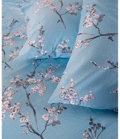 Lenjerie de pat albastră din bumbac ranforcé pentru pat dublu, extinsă 240x220 cm Blue Floral – Mila Home Luxury