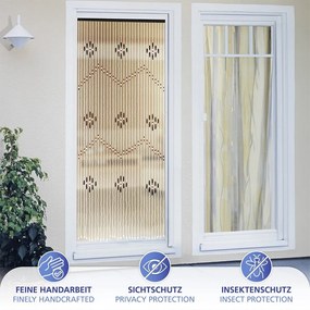 Draperie în culoare naturală din bambus 90x200 cm cu prindere la ușă – Maximex