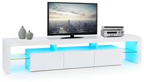 Quentin Lowboard TV Board LED culoare albă obiect de iluminat
