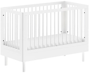 Pătuț alb din lemn de fag cu înălțime reglabilă 60x120 cm Forrest – Vipack