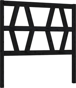 vidaXL Tăblie de pat, negru, 81x4x100 cm, lemn masiv de pin
