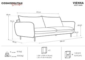 Canapea Cosmopolitan Design Vienna, 200 cm, bej