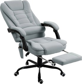 Vinsetto Fotoliu de birou cu masaj, scaun de birou cu înălțime reglabilă, spătar înclinat și telecomandă cu fir, gri | Aosom Romania