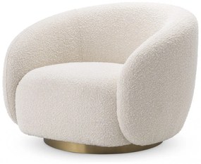 Fotoliu pivotant design elegant LUX Brice, bouclé cream 114429 HZ
