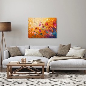 Tablou pe sticlă - Pictură flori colorate (70x50 cm)