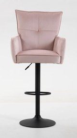 HR250W Scaun Catifea Roz Pudra Bază Neagră