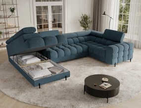 Colțar lemn masiv Formă U Extensibil Factory 346x205cm Personalizabil - Cotiera pe partea dreapta