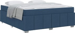 vidaXL Cadru de pat cu saltea albastru 180 x 200 cm țesătură