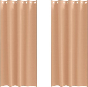 vidaXL Perdele Opaque cu Inel 2 pcs Maro deschis 245 x 140 cm