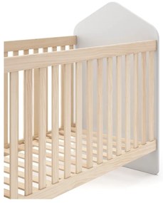 Pătuț alb/în culoare naturală cu aspect de lemn de pin 60x120 cm Estefania – Marckeric