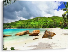 Tablou - Seychelles, plaja Takamaka (70x50 cm)