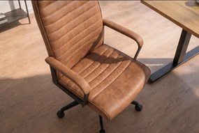 Scaun de birou pivotant LAZIO microfibra maro vintage