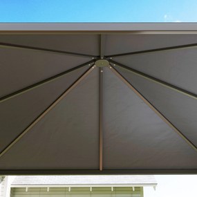 Outsunny Pavilion de Grădină Extensibil Până cu 2 Roți cu Frână, 560x295x275 cm, Gri Închis | Aosom Romania
