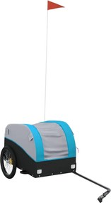 vidaXL Remorcă pentru biciclete, negru și albastru, 30 kg, fier