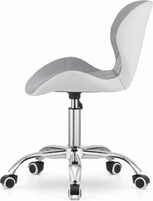 OFERTA Scaun de birou alb-gri AVOLA VELVET calitatea II.