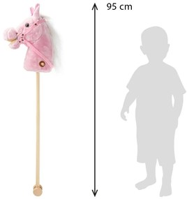 Baby Mix Hobby Horse cu sunet și roți Rosie roz,95 x 23 x 23 cm