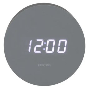 Karlsson 5981GY ceas LED de design cu alarmă gri,diametru 9 cm