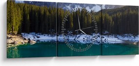 Tablou - Lacul Karersee (cu ceas) (90x30 cm)