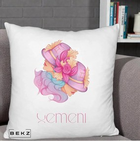 Perna Personalizata Zodie Gemeni, 40x40 cm, Alb Pufos, Husa Detasabila, Perna Inclusa, BEKZ®