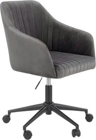 Scaun de birou FRESCO, gri, stofa catifelata, 51x54x81/91 cm